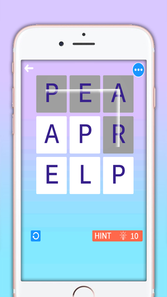 Word Twist - Classic Word Game - Gameplay of Word Twist classic word game showing a letter grid on an iPhone screen.