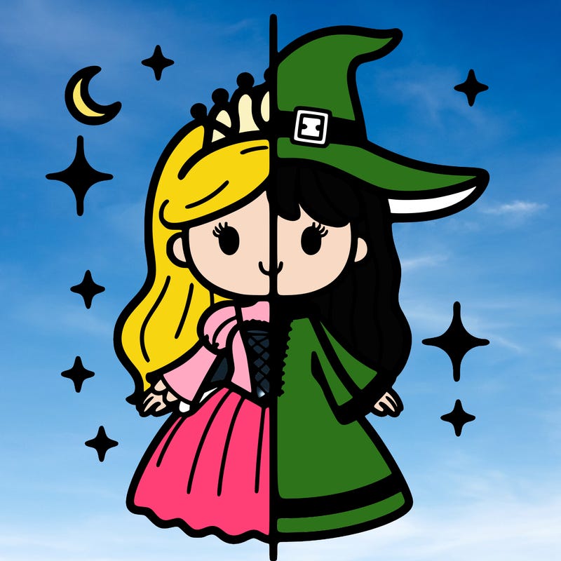 split princess and witch