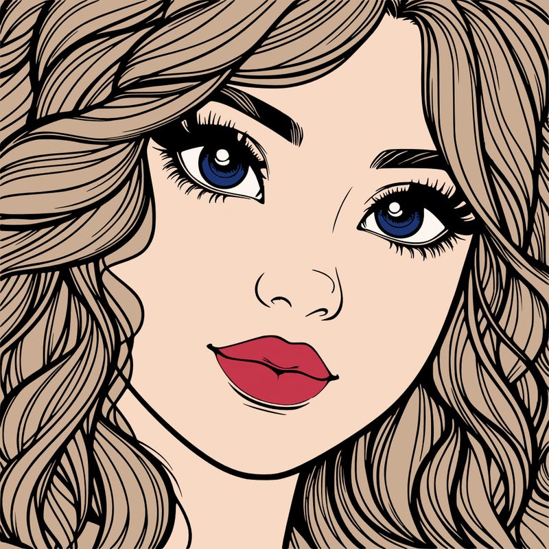 beautiful realistic girl close up to the camera with wavy hair,