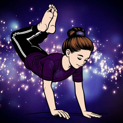 realistic girl doing gymnastics