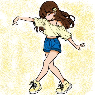 realistic girl danceing