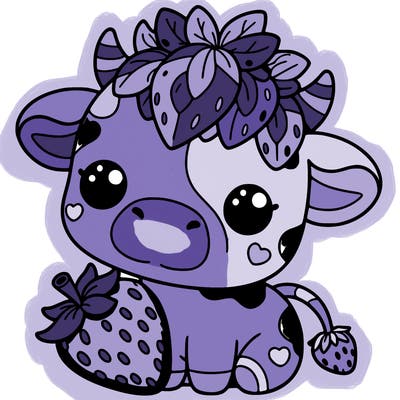 cute strawberry cow