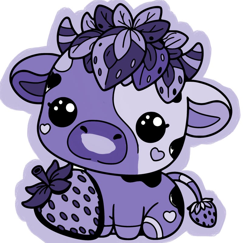 cute strawberry cow