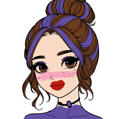 realistic pretty girl with hair in bun