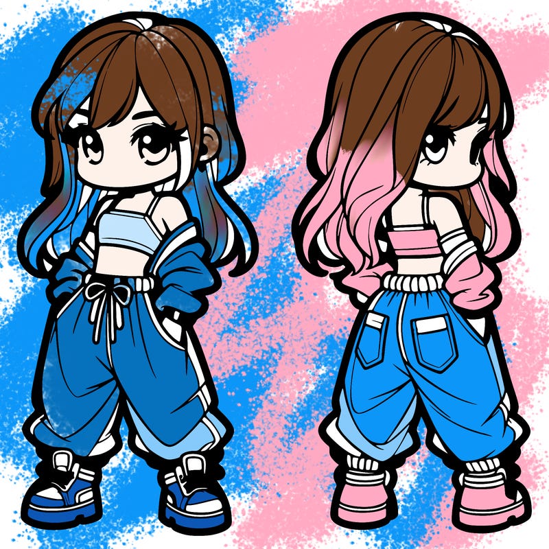 girl in crop top and baggy pants