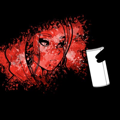 a realistic girl, spray painting