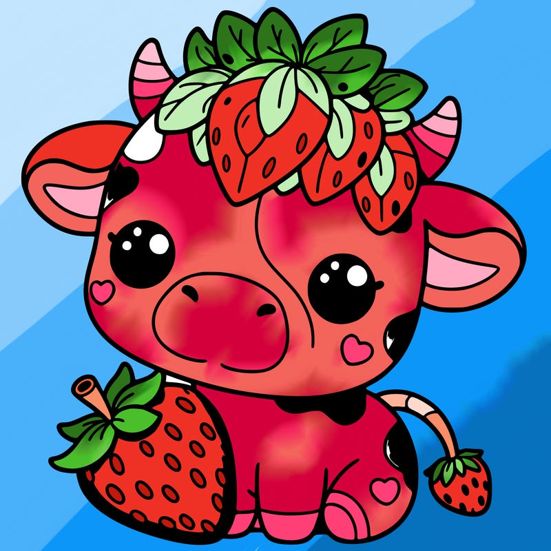 cute strawberry cow