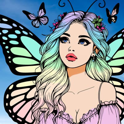 butterfly fairy realistic girl