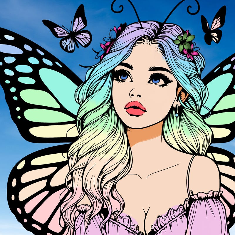 butterfly fairy realistic girl