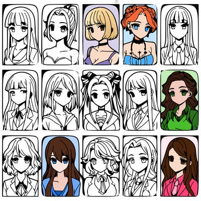 girls that look diffrent anime