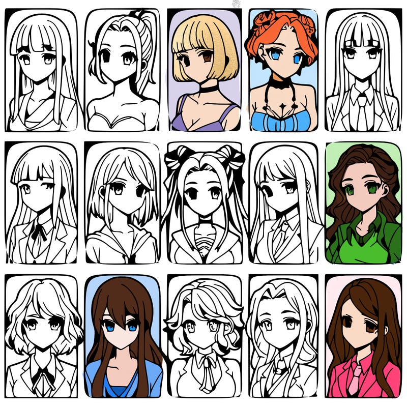 girls that look diffrent anime