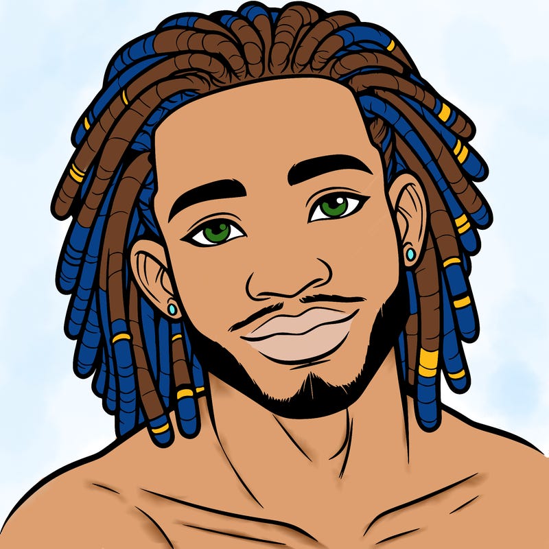 beautiful african american man with dreads