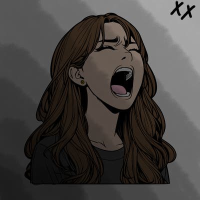 screaming realistic, girl