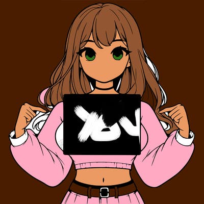 girl holding a blank sign in a long sleeve crop top