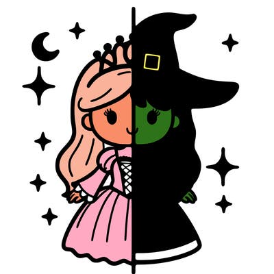 split princess and witch