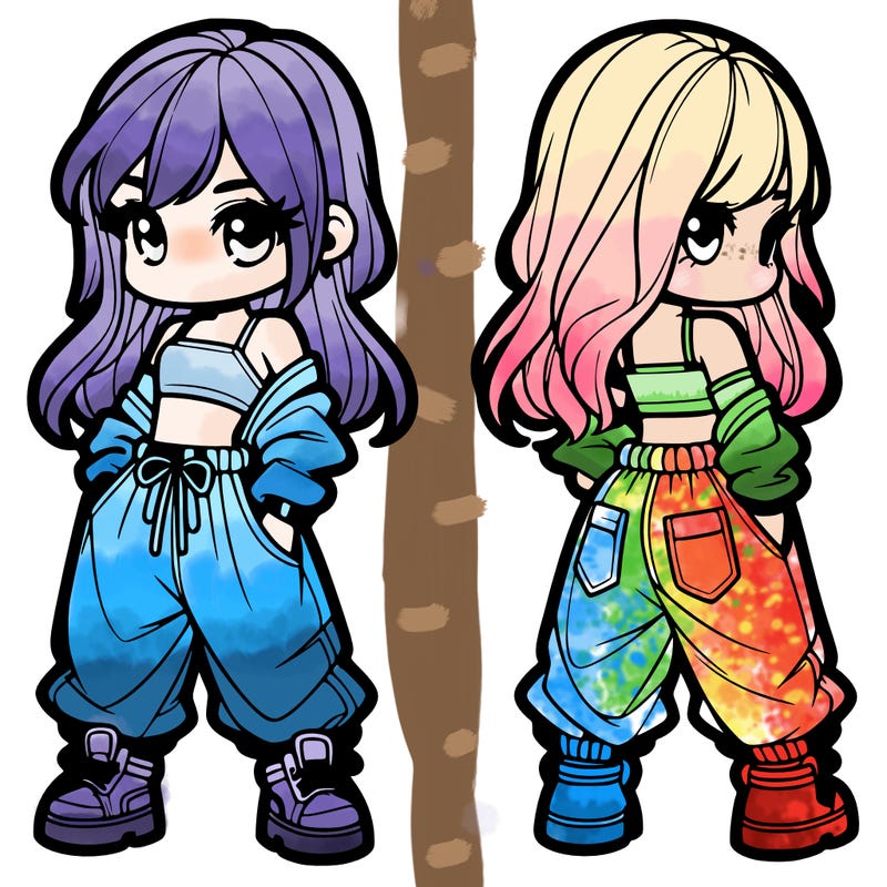 girl in crop top and baggy pants