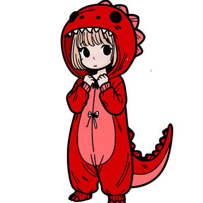 dino onesies on girl