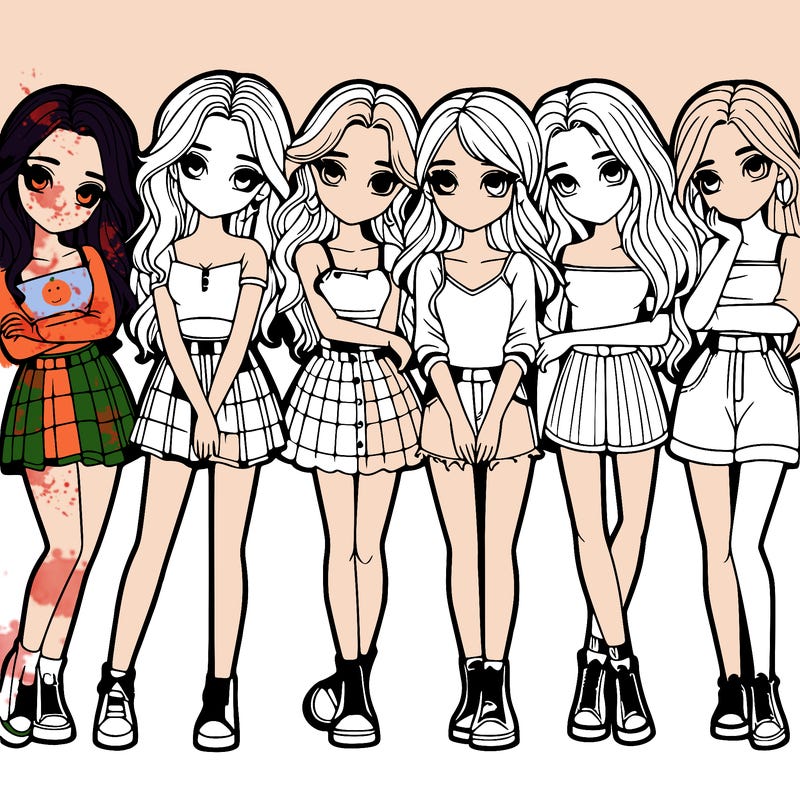 a group of girls realistic