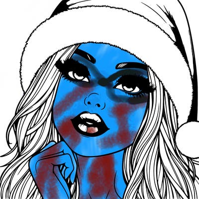 realistic christmas girl with lips