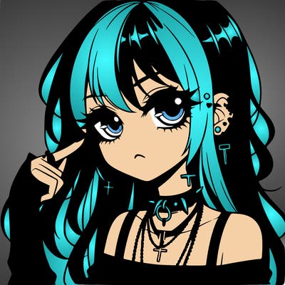 goth anime girl