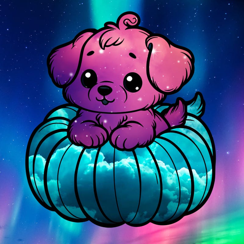 cute little puppy in a pumpkin