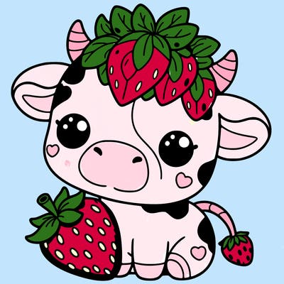 cute strawberry cow
