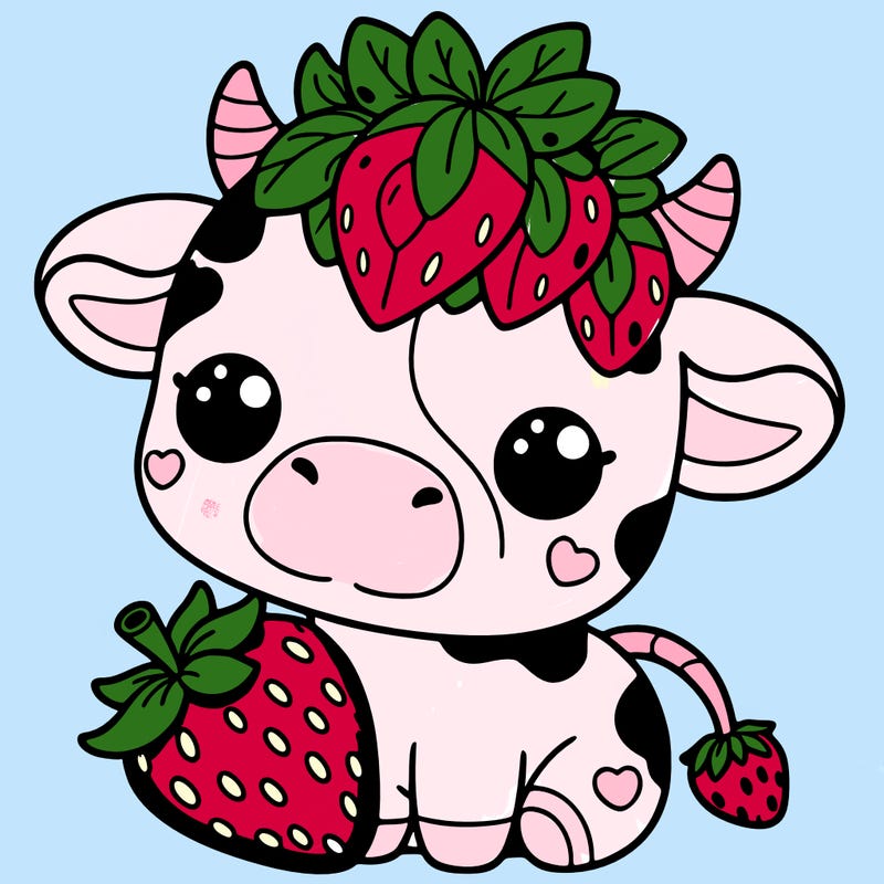 cute strawberry cow