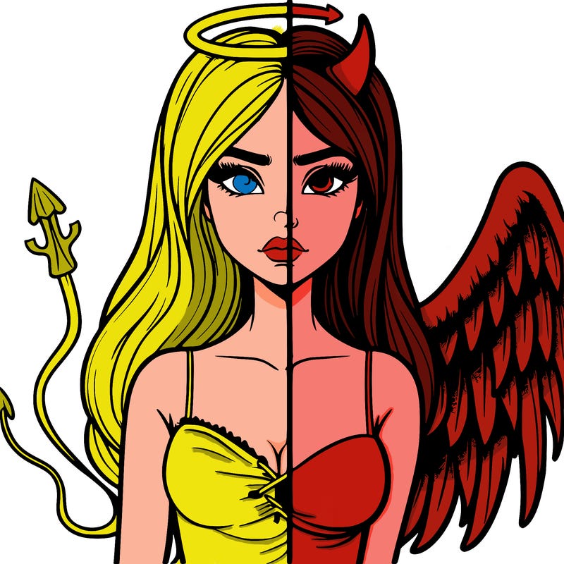 devil vs angel realistic girl