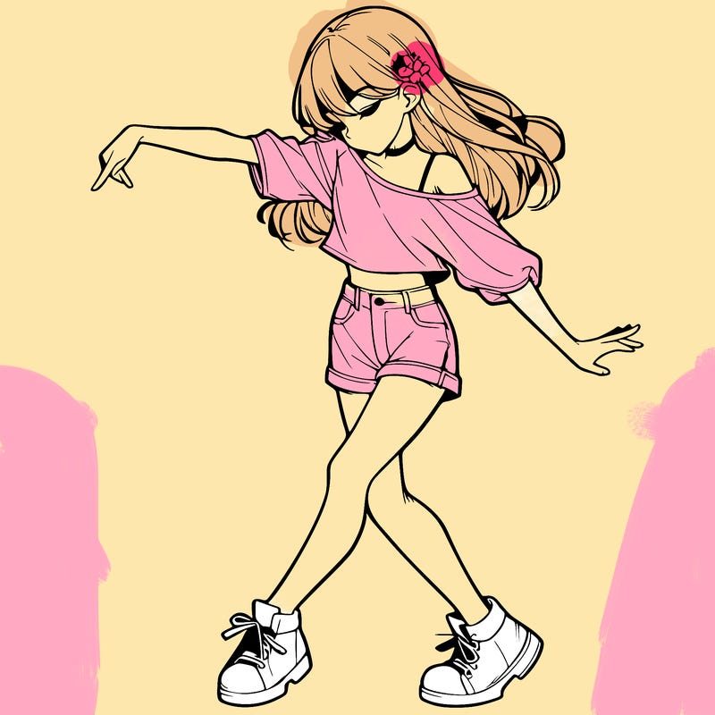 realistic girl danceing