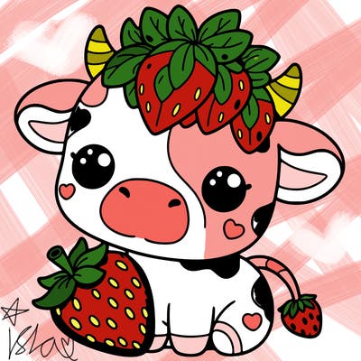 cute strawberry cow