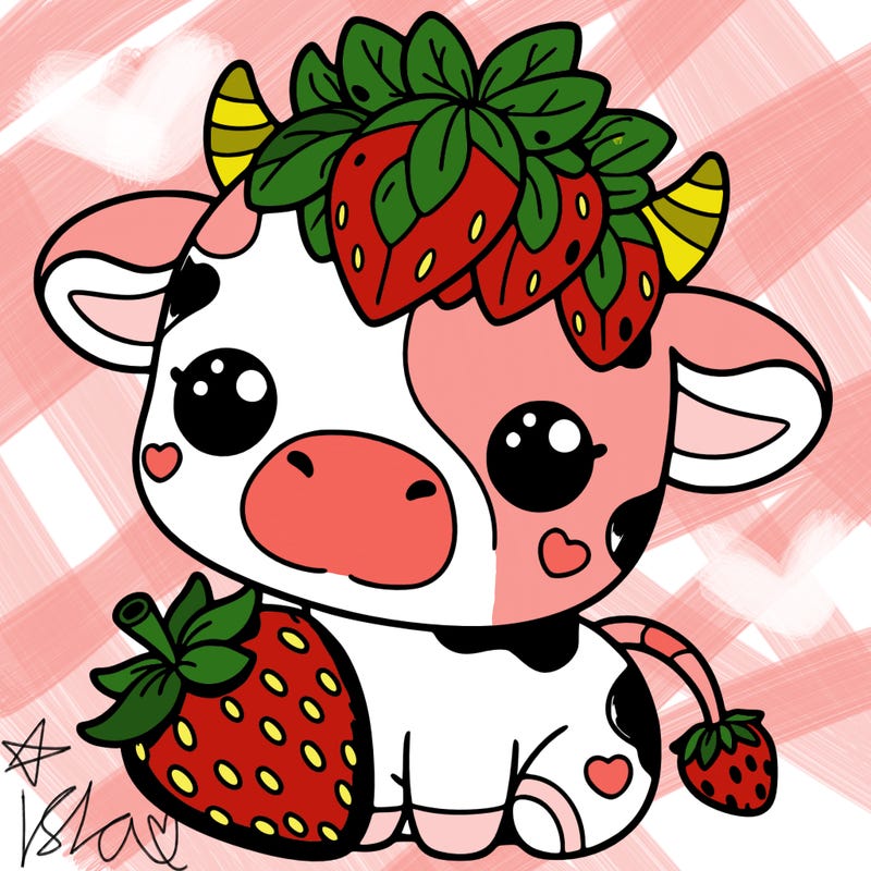 cute strawberry cow