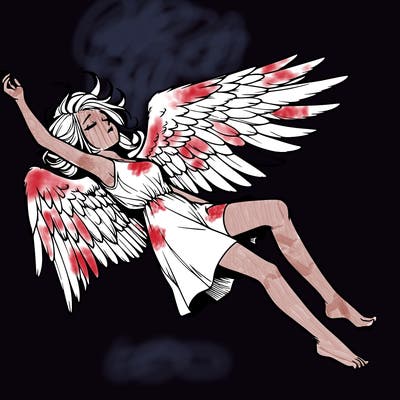 a falling angel realistic