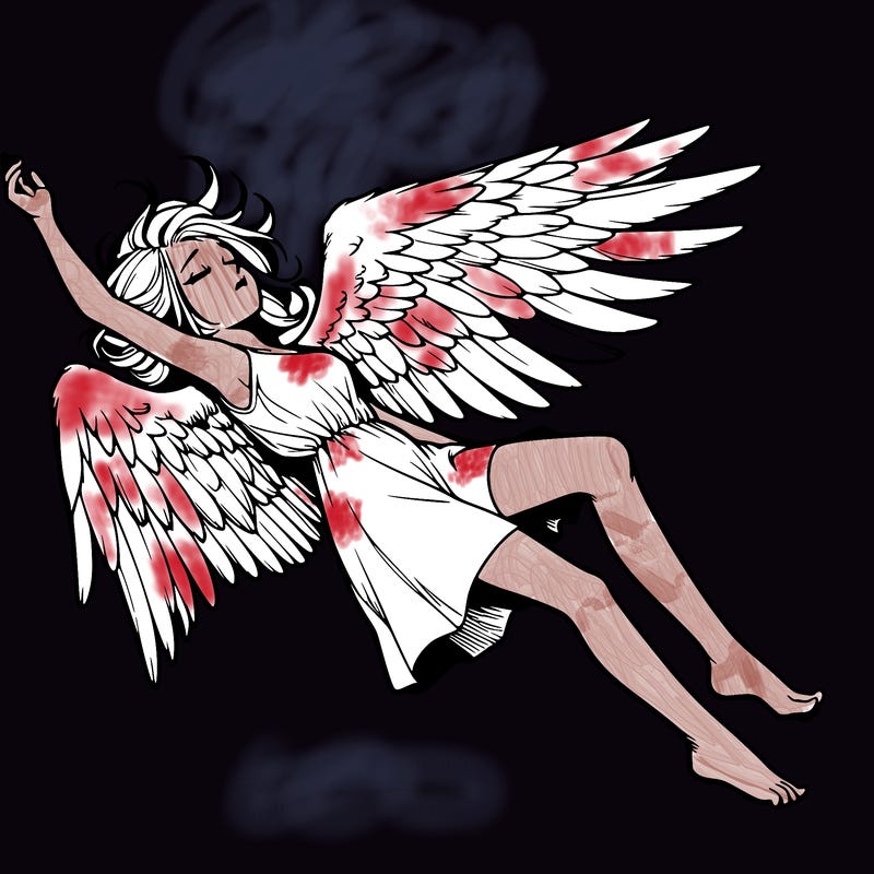 a falling angel realistic