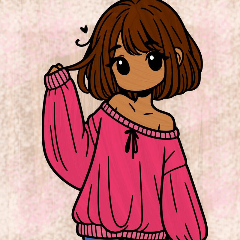 girl in baggy sweater hanging off her shoulder