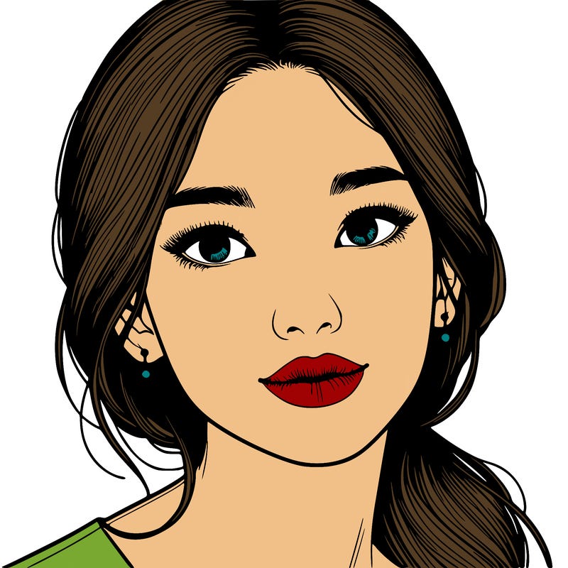 beautiful realistic asian woman