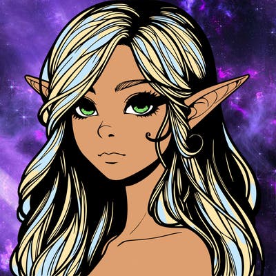 elf girl realistic dark fantasy