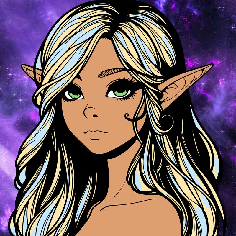 elf girl realistic dark fantasy