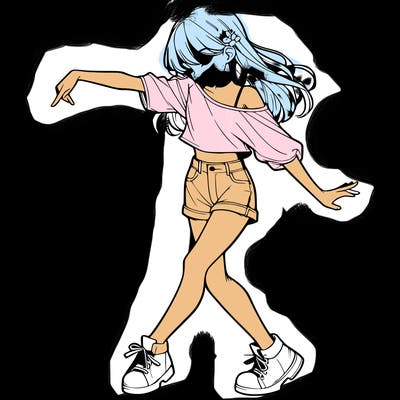 realistic girl danceing