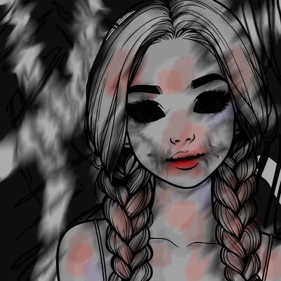 realistic girl with braids