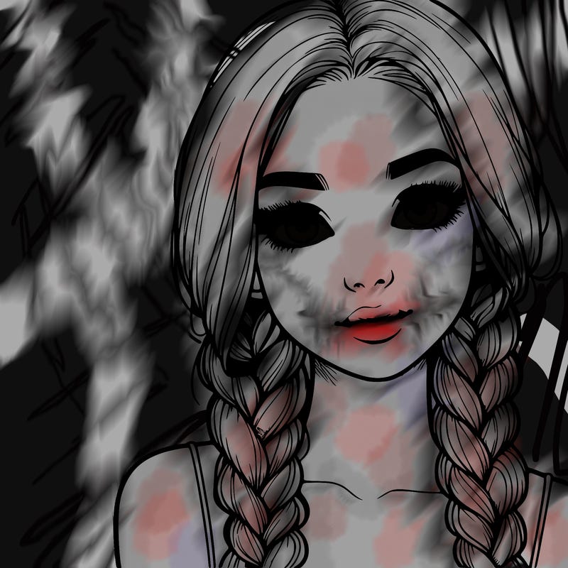 realistic girl with braids