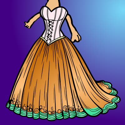 wedding dress-corset and a long and flowy skirt