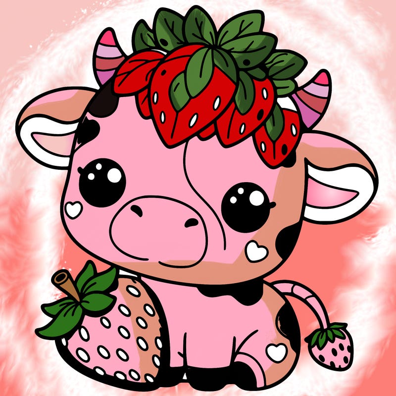 cute strawberry cow