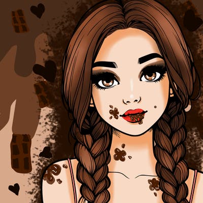 realistic girl with braids