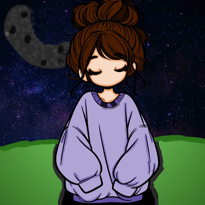 girl with baggy sweatshirt and messy bun