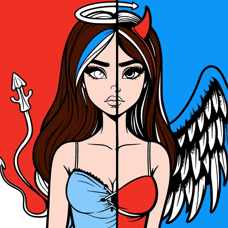 devil vs angel realistic girl