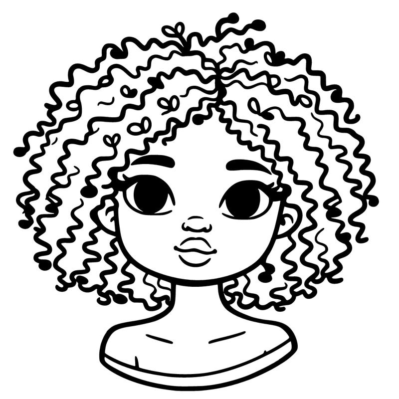 black girl with curly hair