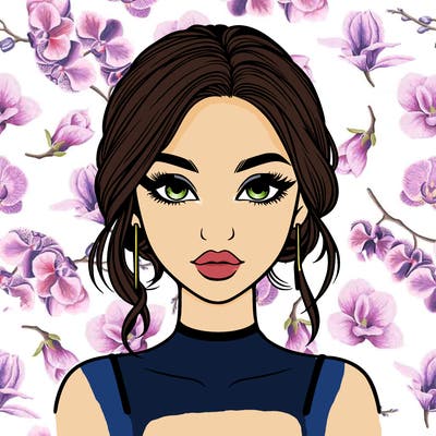 realistic girl with makeup on