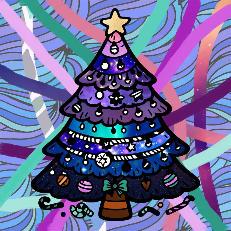 christmas tree with lots of details