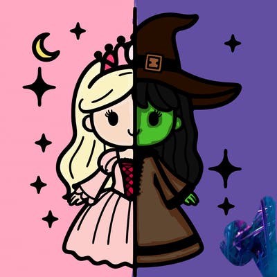 split princess and witch