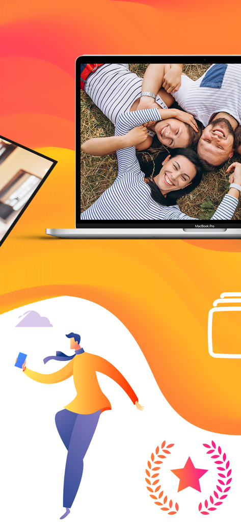 Screen Mirroring Smart Tv Cast - Screen mirroring showing a family photo on a laptop screen